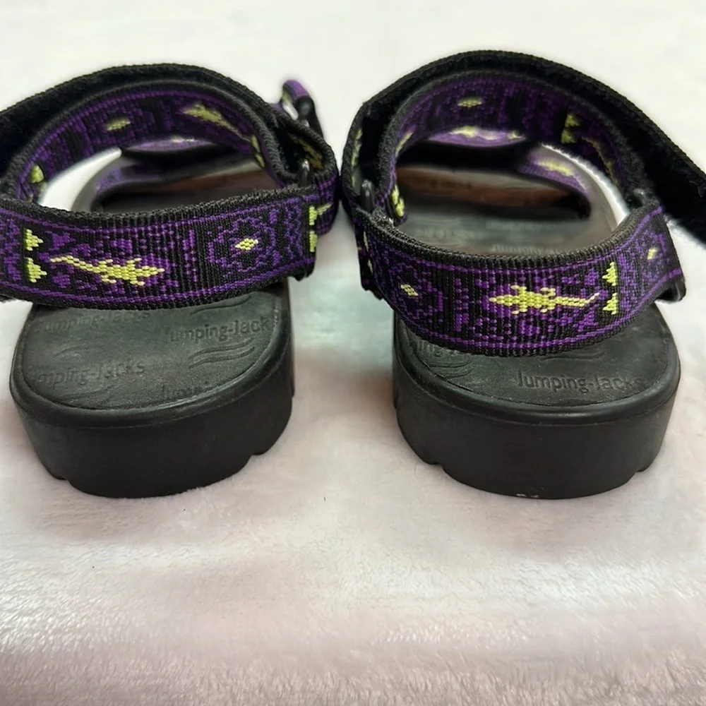 Jumping Jacks Lizard Hook & Loop Little Boys Purple Sandals Size 11